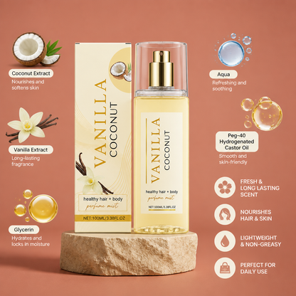 Vanilla Coconut Hair & Body Perfume Mist – Soft Scent For Daily Elegance
