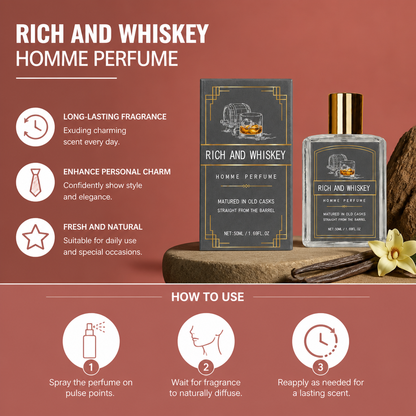 Rich Whiskey Homme Perfume – Warm Woody Fragrance With Lasting Elegance