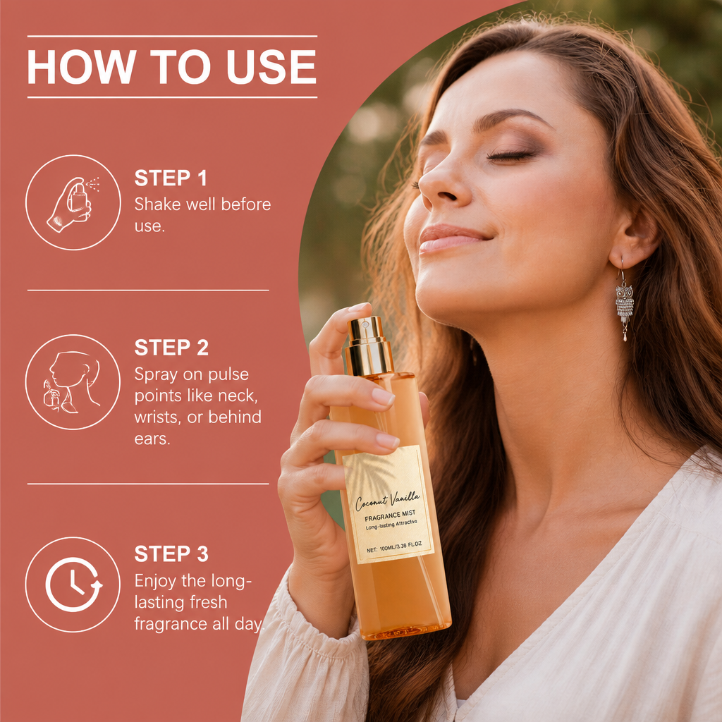 Coconut Vanilla Fragrance Mist – Fresh Floral Scent With Lasting Aroma