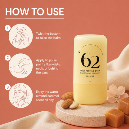 Almond Caramel Solid Perfume Balm – Warm Scent for Easy Touch-Ups