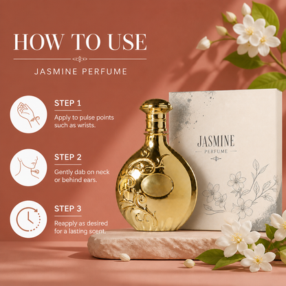Jasmine Flower Perfume Oil – Lightweight Long-Lasting Floral Fragrance