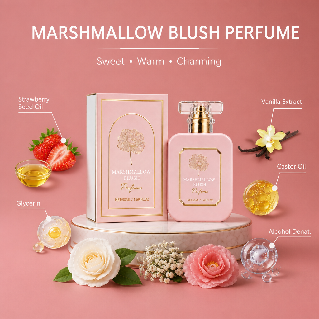 Marshmallow Blush Perfume – Sweet Strawberry & Vanilla Fragrance