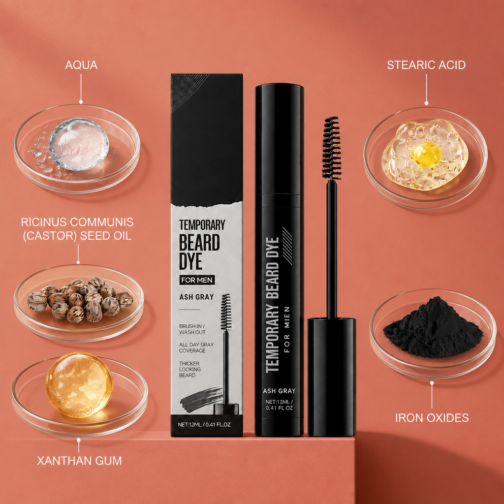 Instant Beard & Eyebrow Color Enhancing Gel – Natural Looking Dark Finish