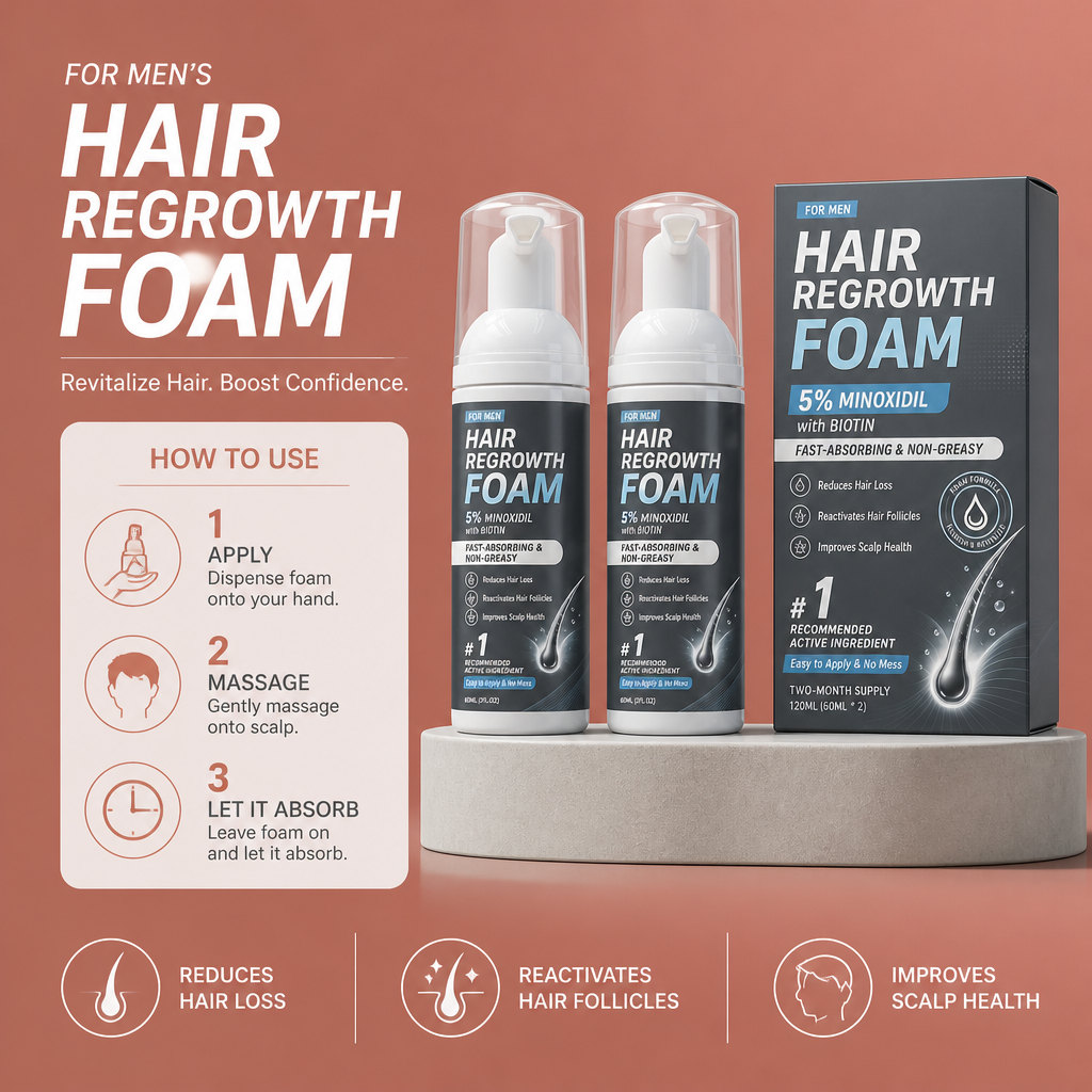 Hair Regrowth Foam – Lightweight Formula For Fuller-Looking Hair
