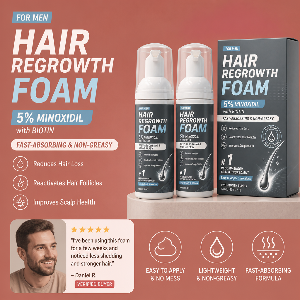 Hair Regrowth Foam – Lightweight Formula For Fuller-Looking Hair