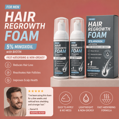 Hair Regrowth Foam – Lightweight Formula For Fuller-Looking Hair