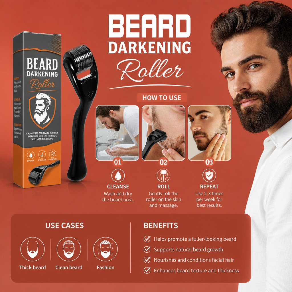 Beard Care Roller Kit – Grooming Tool For A Fuller-Looking Beard