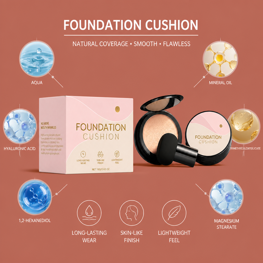 Color-Adapting Cushion Foundation – Smooth Natural Coverage Finish