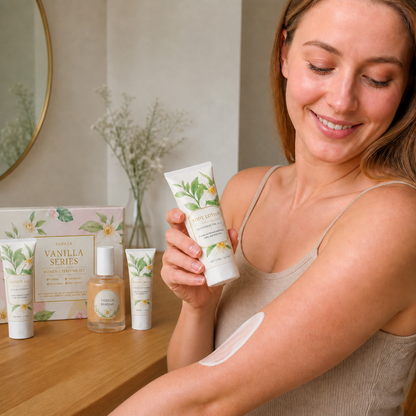 Vanilla Perfume Body Care Set – Hydrating Shower Gel, Cream & Fragrance