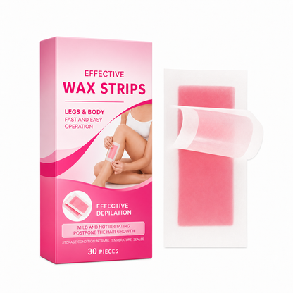 Gentle Wax Hair Removal Strips with Nourishing Skin Care