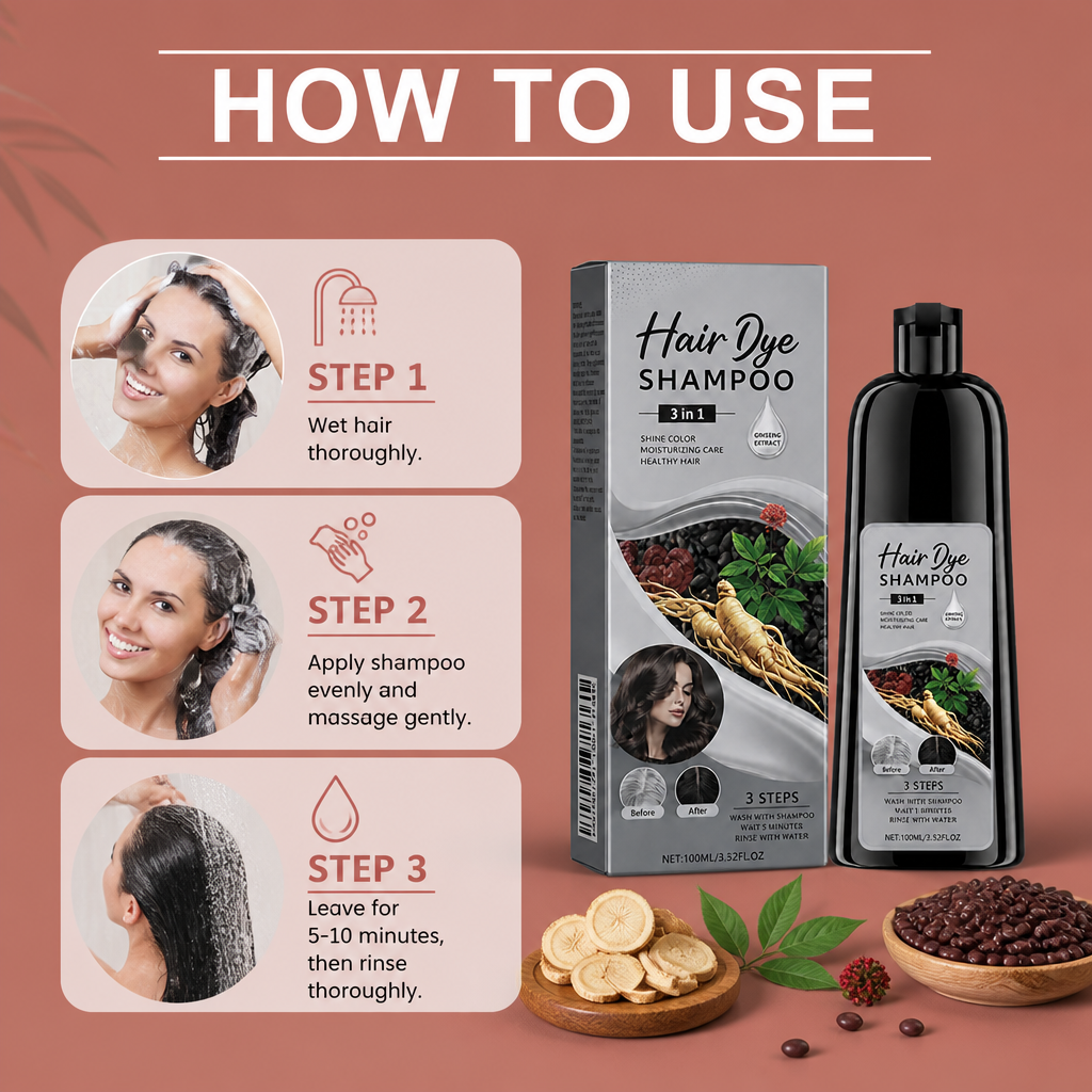 Black Hair Dye Shampoo – Easy Color Refresh For Natural-Looking Dark Hair