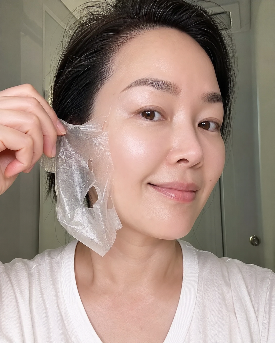 Beauty Britain customer using Korean Collagen Night Wrapping Mask