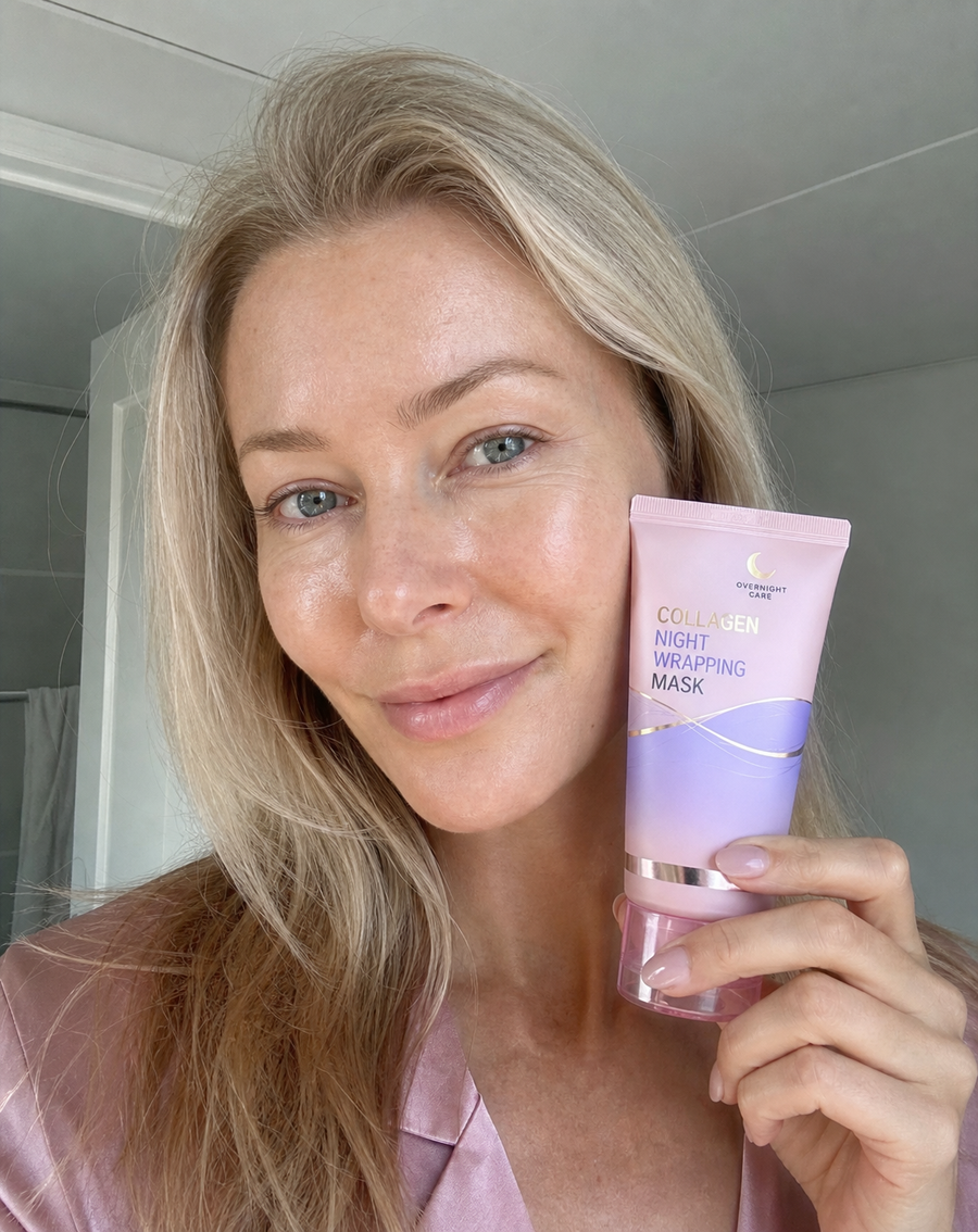 Beauty Britain customer using Korean Collagen Night Wrapping Mask