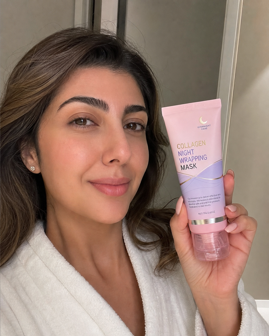 Beauty Britain customer using Korean Collagen Night Wrapping Mask