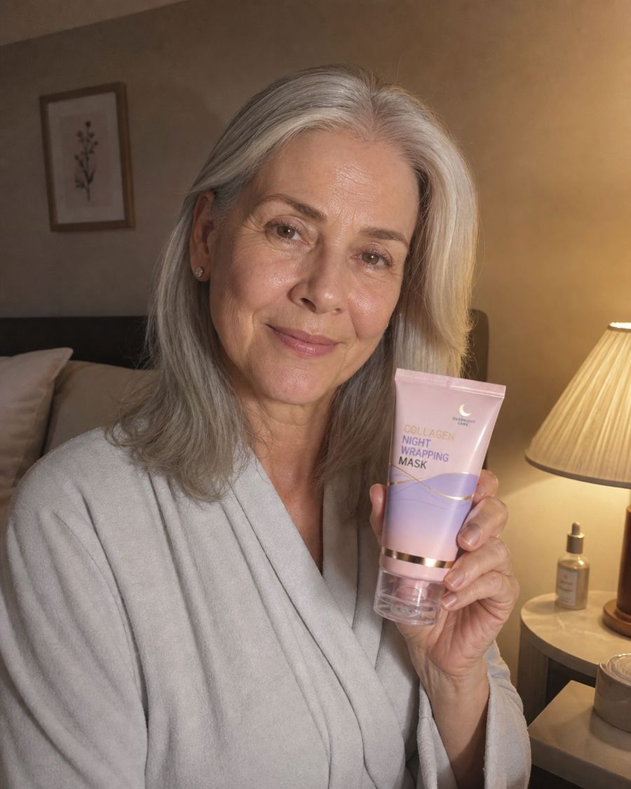 Beauty Britain customer using Korean Collagen Night Wrapping Mask