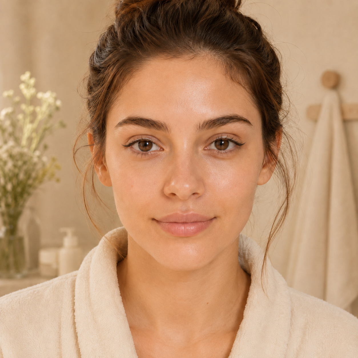 Eyes after applying the Beauty Britain Waterproof Glitter Gel Eyeliner — bold, defined lash line