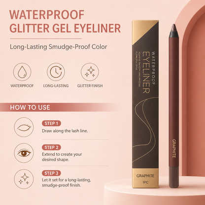 Waterproof Glitter Gel Eyeliner – Long-Lasting Smudge-Proof Color