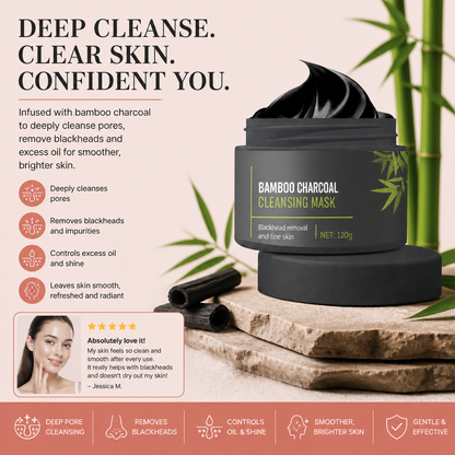 Bamboo Charcoal Peel-Off Mask – Deep Cleansing for Clear, Smooth Skin