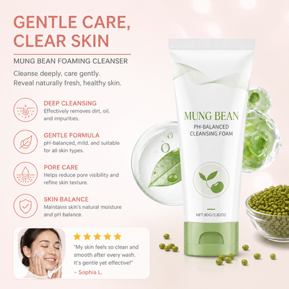 Mung Bean Foaming Cleanser – Gentle Daily Face Wash for Fresh, Clear Skin