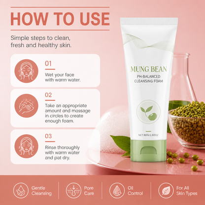 Mung Bean Foaming Cleanser – Gentle Daily Face Wash for Fresh, Clear Skin