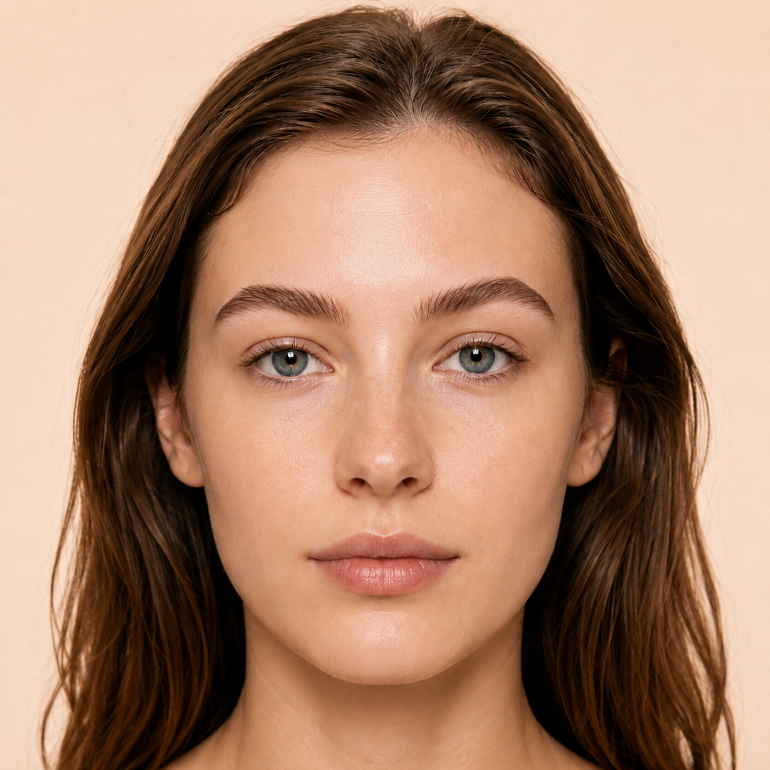 Brows after applying the Beauty Britain 3D Natural-Looking Brow Pen, defined, natural-looking arches