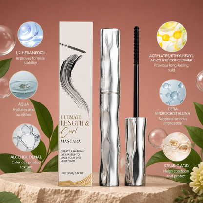 Waterproof Curl & Length Mascara – Long-Lasting Smudge-Proof Formula