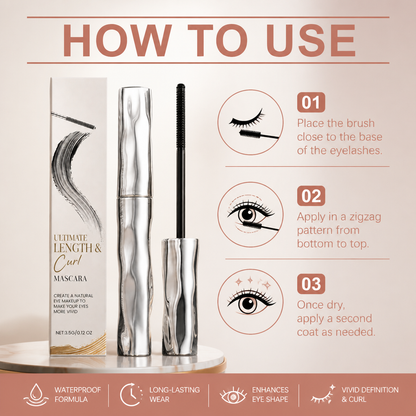 Waterproof Curl & Length Mascara – Long-Lasting Smudge-Proof Formula