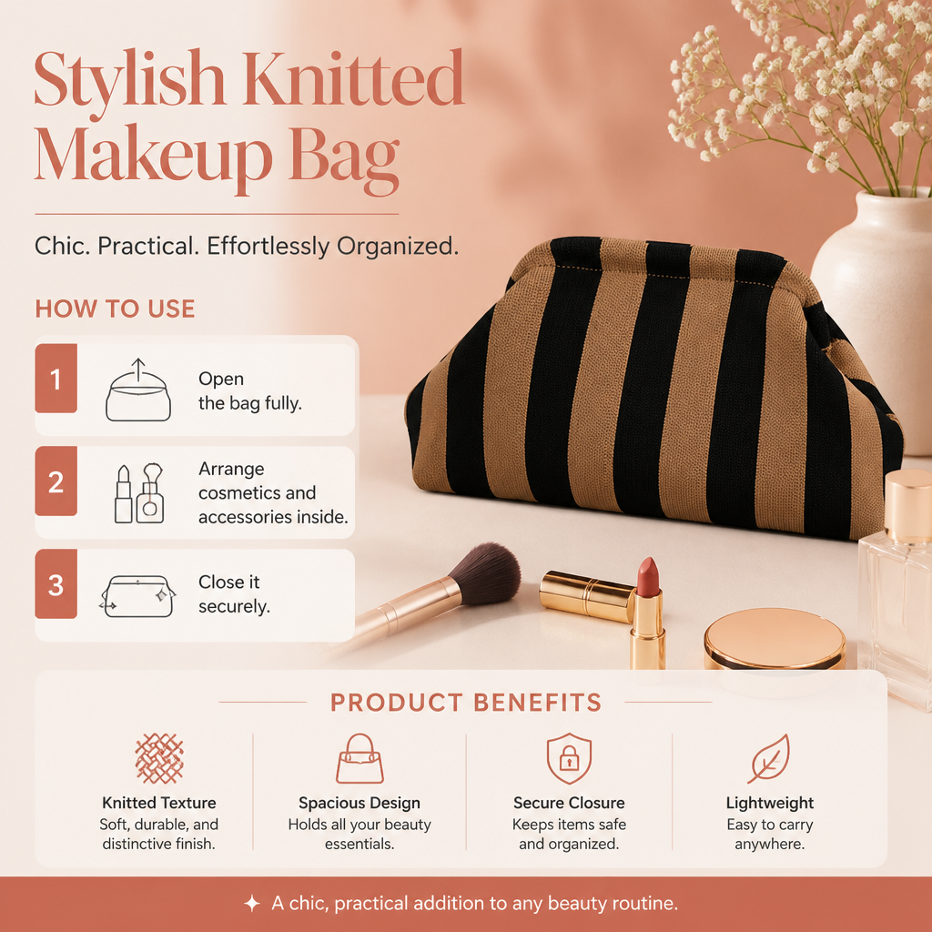 Stylish Knitted Makeup Bag