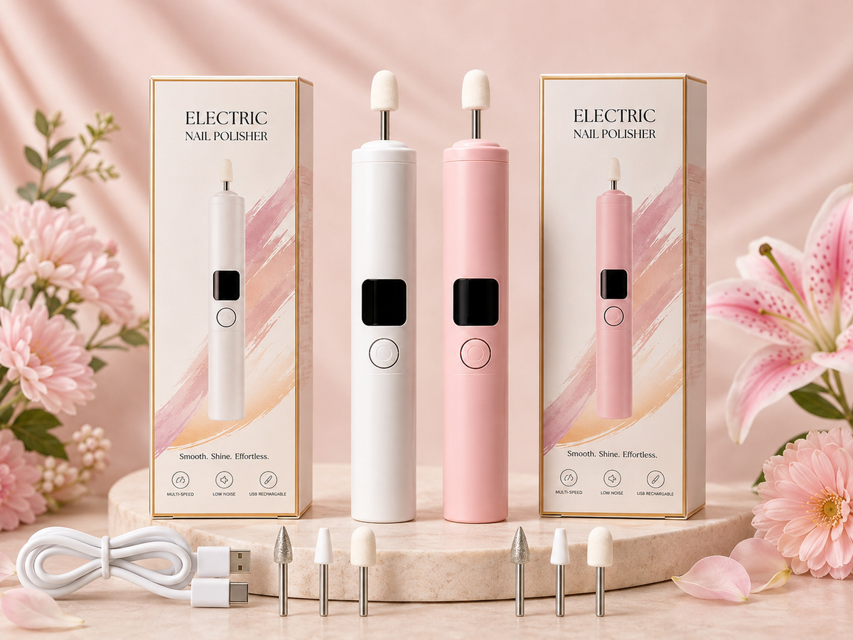 Professional Electric Nail Drill Set in Pink and White