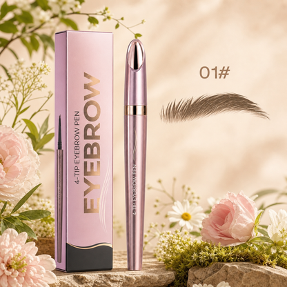 3D Natural-Looking Brow Pen – Waterproof 4-Tip Eyebrow Pencil