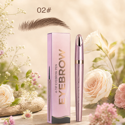 3D Natural-Looking Brow Pen – Waterproof 4-Tip Eyebrow Pencil