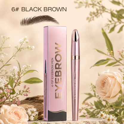 3D Natural-Looking Brow Pen – Waterproof 4-Tip Eyebrow Pencil