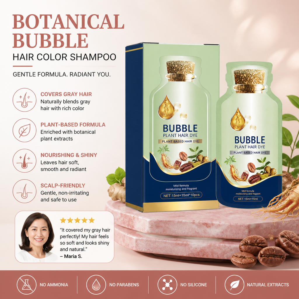 Botanical Bubble Hair Color Shampoo – Easy Gray Coverage & Soft Shine