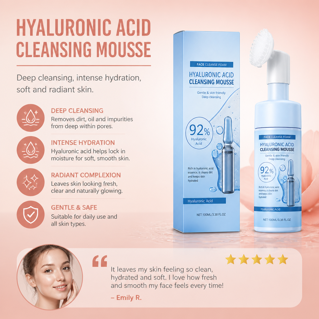 Hyaluronic Acid Cleansing Mousse for Soft, Fresh & Hydrated Skin