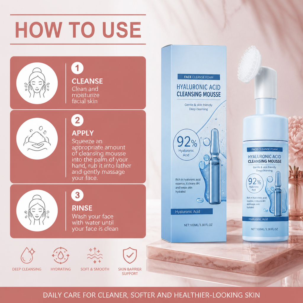Hyaluronic Acid Cleansing Mousse for Soft, Fresh & Hydrated Skin