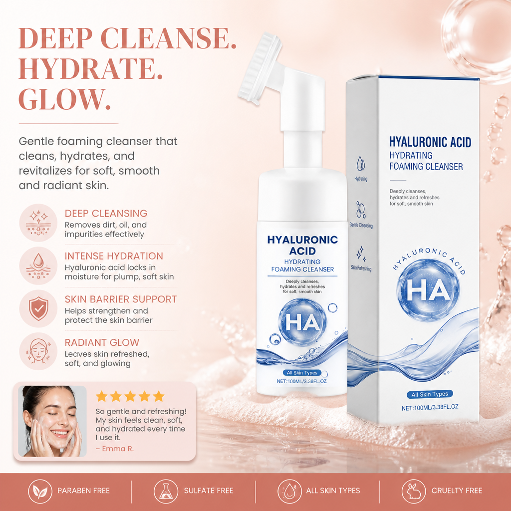 Hydrating Foaming Facial Cleanser with Ceramides & Hyaluronic Acid