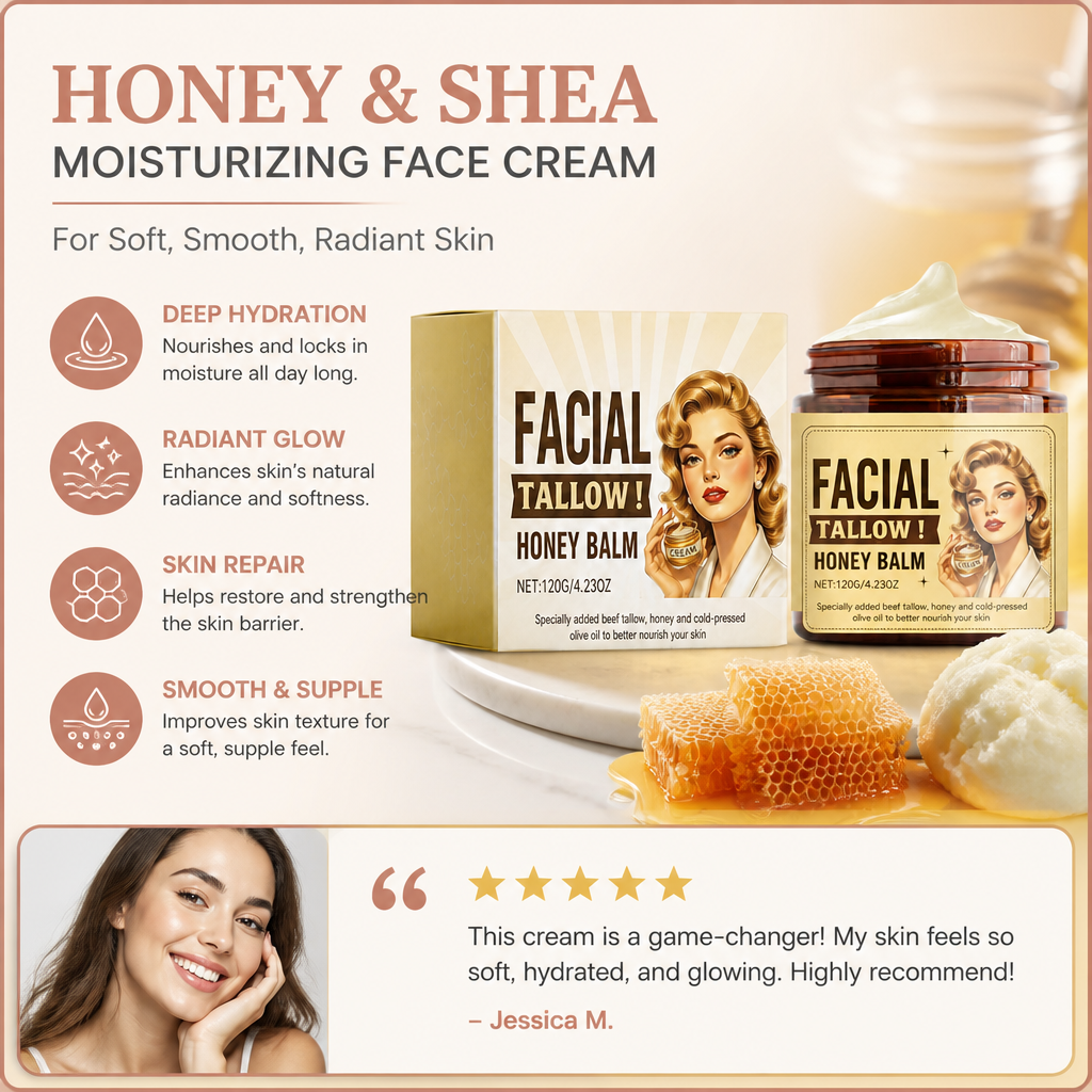 Honey & Shea Moisturizing Face Cream for Soft, Smooth, Radiant Skin
