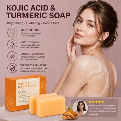 Kojic Acid & Turmeric Cleansing Bar – Brightening Hydration for Soft Skin