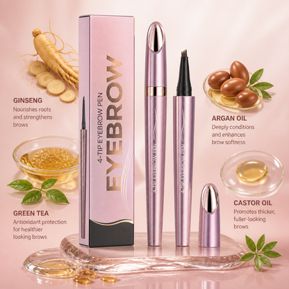 3D Natural-Looking Brow Pen – Waterproof 4-Tip Eyebrow Pencil