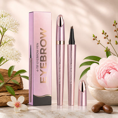 3D Natural-Looking Brow Pen – Waterproof 4-Tip Eyebrow Pencil