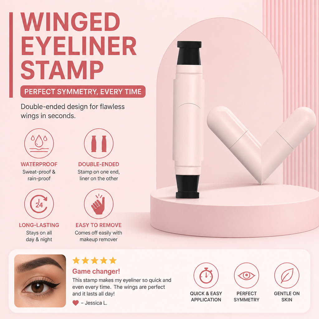 Waterproof Double-Ended Winged Eyeliner Stamp for Perfect Symmetry
