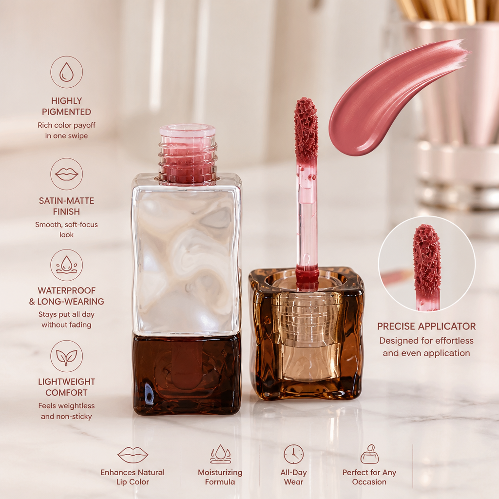 Matte & Glossy Lip Glaze – Waterproof Liquid Lip Color