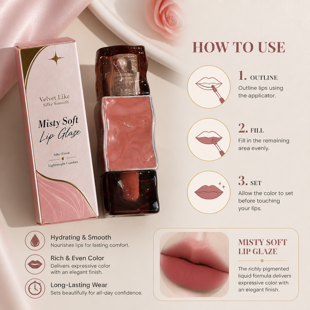 Matte & Glossy Lip Glaze – Waterproof Liquid Lip Color