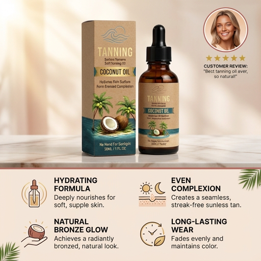 Coconut Self-Tanning Oil – Hydrating Formula For A Natural Bronze Glow