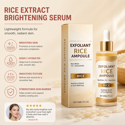 Rice Extract Brightening Serum – Lightweight Formula for Smooth, Radiant Skin
