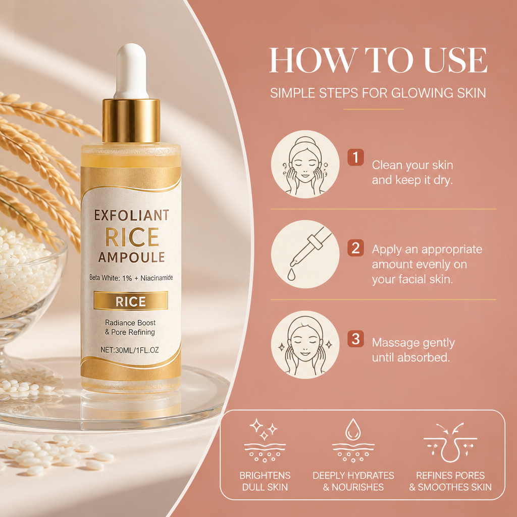 Rice Extract Brightening Serum – Lightweight Formula for Smooth, Radiant Skin