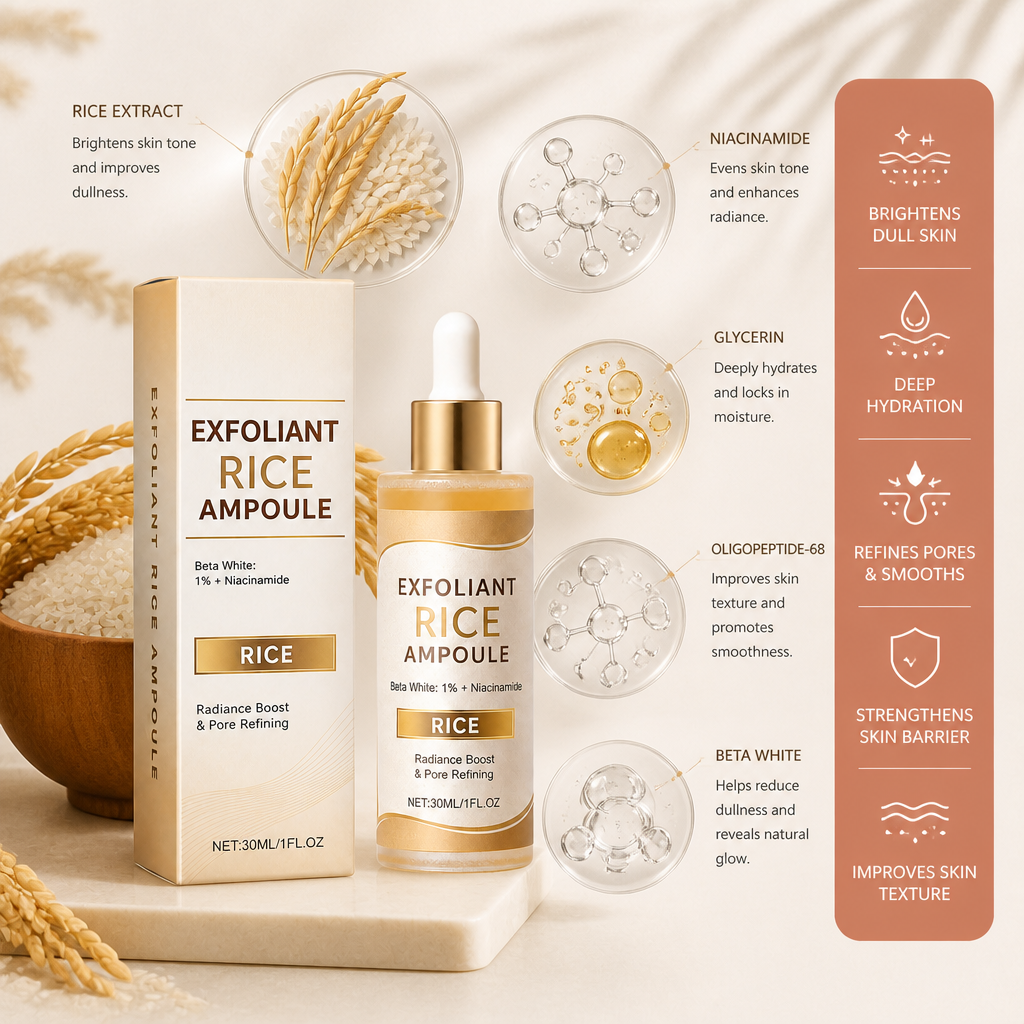 Rice Extract Brightening Serum – Lightweight Formula for Smooth, Radiant Skin