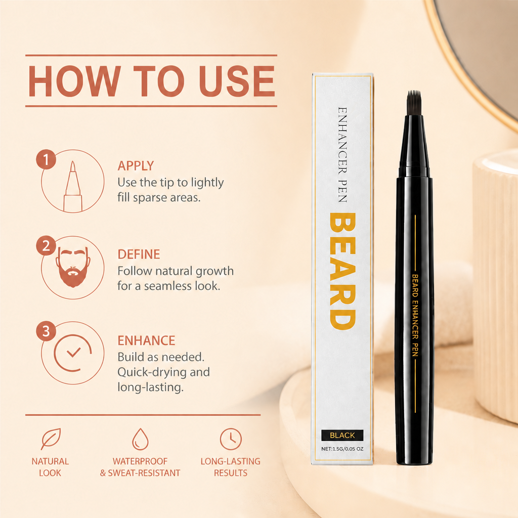 Beard Enhancer Pen – Natural-Looking Beard Filler For Fuller Definition