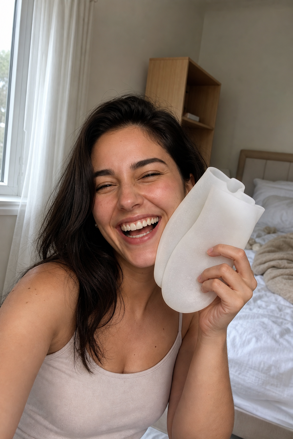 Beauty Britain customer using the Silicone Gel Moisturizing Spa Socks
