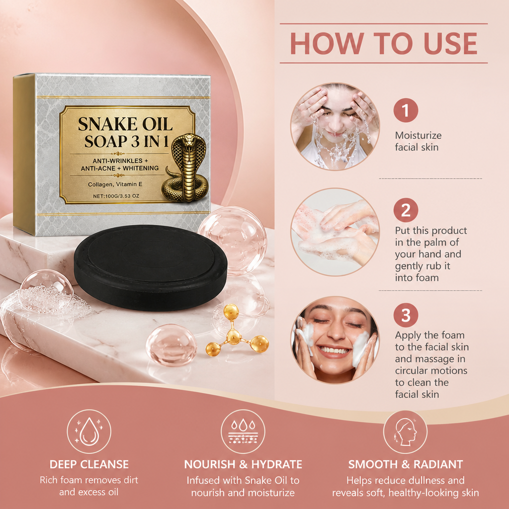 Snake Oil Facial Cleansing Bar – Nourishing Foam for Soft, Fresh Skin